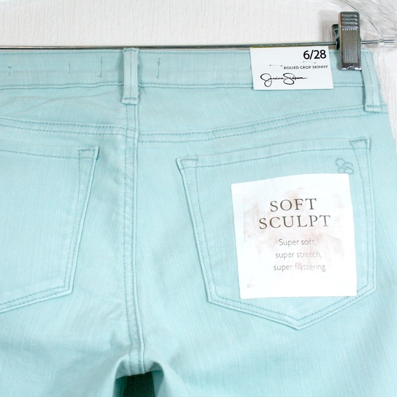 Jessica Simpson Blue Rolled Crop Skinny Jean NWT - Picture 4 of 8